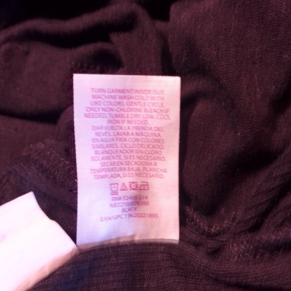 No Boundaries Polyester Black Large Button-up V-neck Pocket Sleeveless Crop Top - Picture 7 of 8